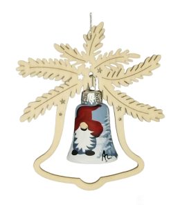 Baumbehang Glaskugel Wichtel, in Glocke