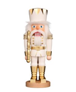 Nussknacker König weiss-gold