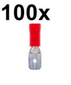 Förch Flachsteckzunge 6,3×0,8 mm, VE=100, rot, Ind.-Qual.