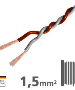 AMPIRE Verdrilltes Kabel GRAU/BRAUN 1,5mm², 60m Spule, 100% Kupfer