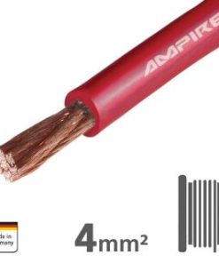 AMPIRE Stromkabel rot 4mm², 50m Rolle, Kupfer
